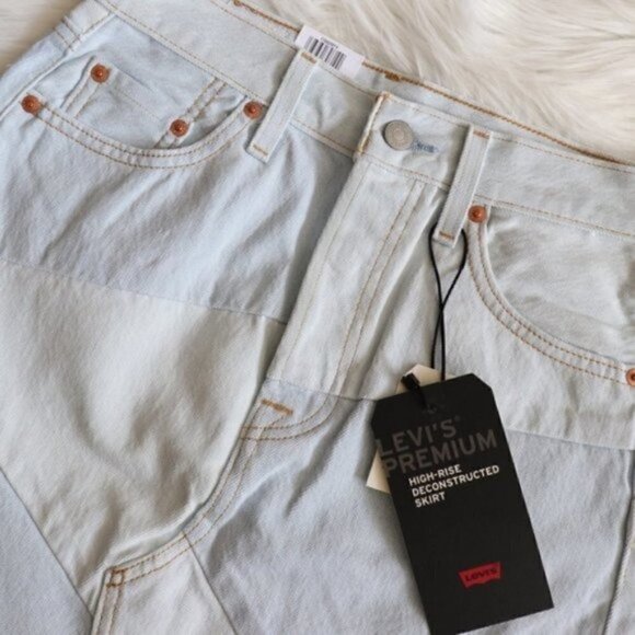 NWT Levi’s Denim Button Down Mini Skirt Size 26 - Picture 3 of 9